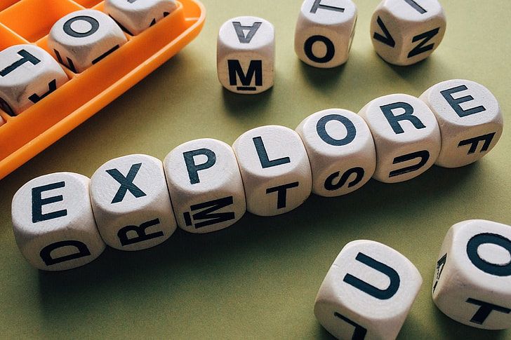 Example of finding words in Boggle - showing connected letters forming valid words
